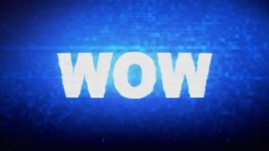 Wow Metin Dijital Gürültü Tadı Bozma Bozukluğu Hata Animasyonu.