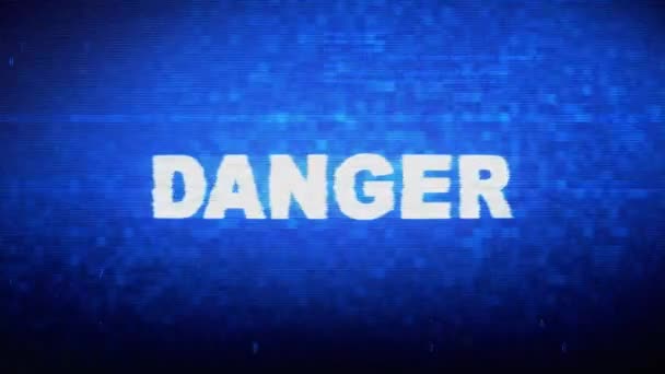 Texte de danger Bruit numérique Twitch Glitch Effet de distorsion Erreur Animation .