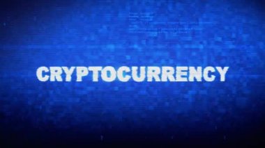 Cryptocurrency Metin Dijital Gürültü Twitch Glitch Bozulma Etkisi Hata Animasyon.