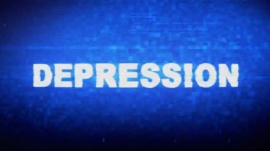 Depresyon Metin Dijital Gürültü Twitch Glitch Bozulma Etkisi Hata Animasyon.