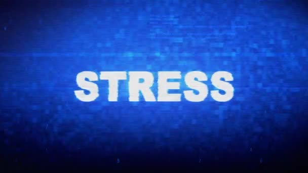 Stress Text Digital Noise Twitch Glitch Verzerrungseffekt Fehleranimation. — Stockvideo