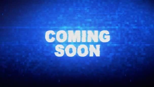 Bientôt Texte Bruit Numérique Twitch Glitch Effet de Distorsion Erreur Animation .