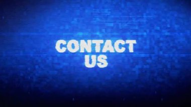 Bize Ulaşın Metin Dijital Gürültü Twitch Glitch Bozulma Efekti Hata Animasyonu.