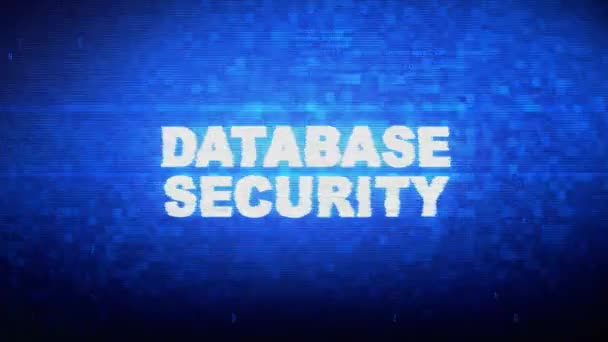 Database Security Text Digital Noise Twitch Glitch Distortion Effect Error Animation. — Stock Video