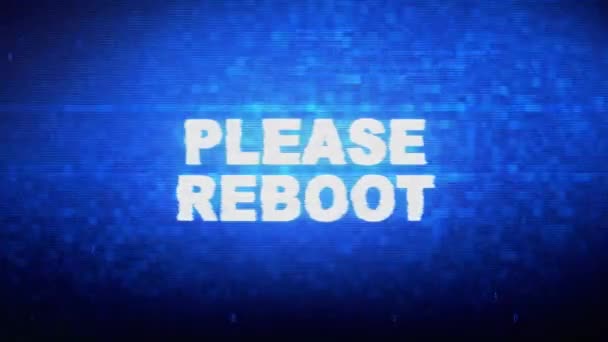 Veuillez redémarrer le texte Bruit numérique Twitch Glitch Effet de distorsion Erreur Animation .