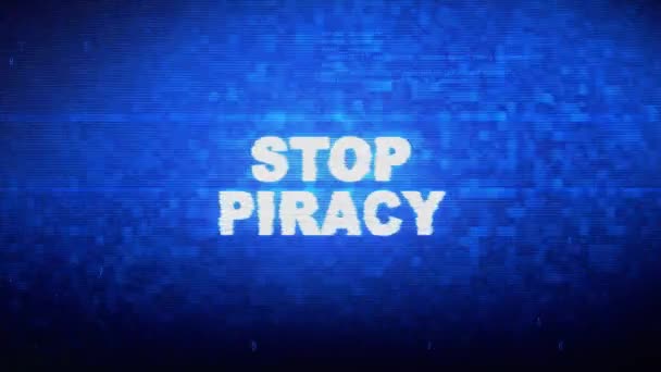 Arrêter le piratage Texte Bruit numérique Twitch Glitch Effet de distorsion Erreur Animation .