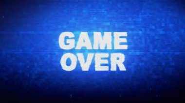 Oyun Üzerinden Metin Dijital Gürültü Twitch Glitch Bozulma Efekti Hata Animasyonu.