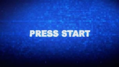 Basın Başlat Metni Dijital Gürültü Twitch Glitch Bozulma Efekti Hata Animasyonu.