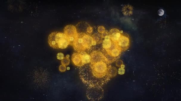 Текстовые пожелания Мега Сале с открытки с частицами фейерверка . — стоковое видео