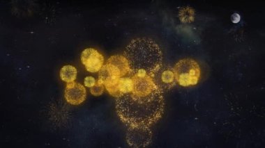 Ekim Metin İstekler Havai Fişek Parçacıkları Tebrik kartı.