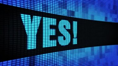 Evet Yan Metin Kaydırma Öncü Duvar Pannel Görünüm İşaret Panosu