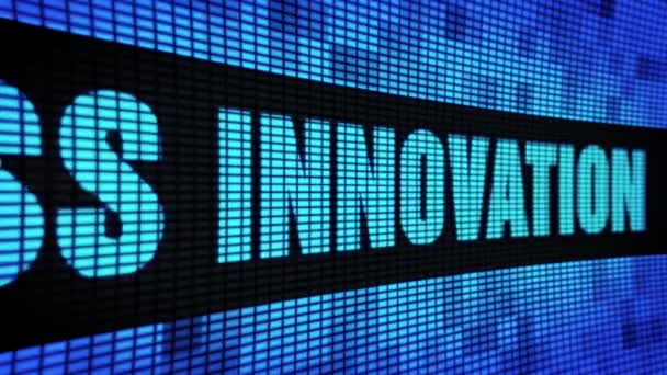 Бізнес інновації Побічний текст Прокрутка світлодіодних стін панелі дисплея — стокове відео