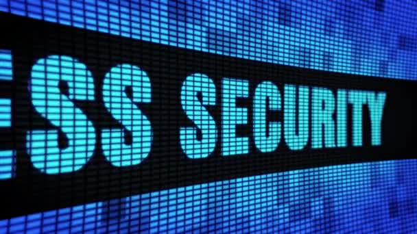 Business Security sida text rullning LED Wall pannel Visa skylt tavla — Stockvideo