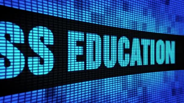 Üzleti oktatás Side szöveg görgetés LED fali pannel kijelző tábla — Stock videók