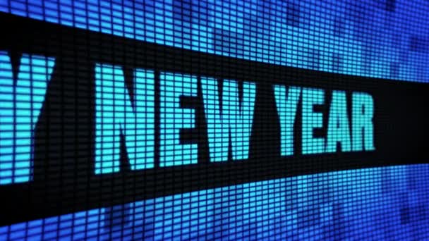 Happy New Year Side Text Scrolling LED Wall Pannel Display Sign Board — Stock Video