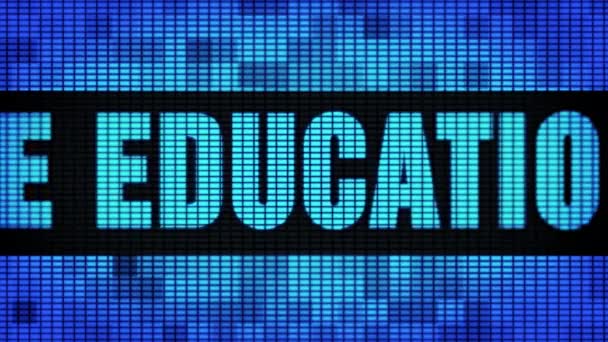 Edukacja online Front Text przewijanie LED ściana Pannel Display tablica rejestracyjna — Wideo stockowe