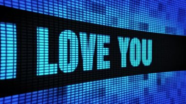 I Love You Side Metin Kaydırma Led Duvar Pannel Ekran İşaret Panosu