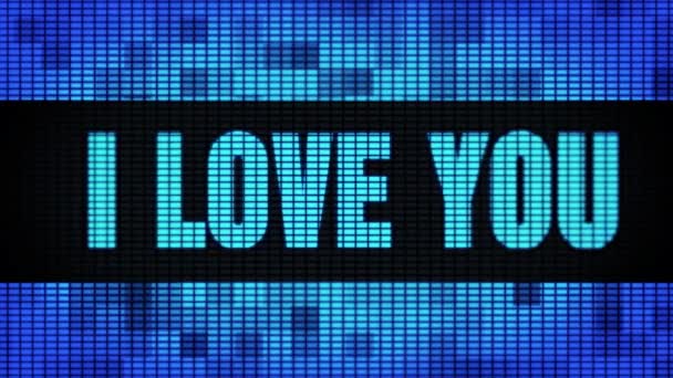 I LOVE YOU Front Text Scrolling LED Wall Pannel Display Sign Board — стоковое видео