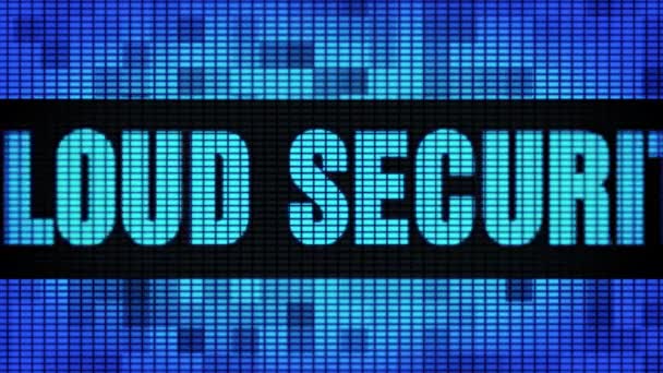 Seguridad en la nube Texto frontal Desplazamiento led de pared Pannel Display Sign Board — Vídeos de Stock