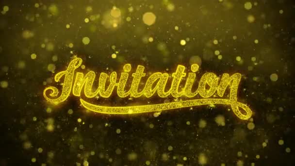 Invitation Wishes Greetings card, Invitation, Celebration Firework — Stock Video