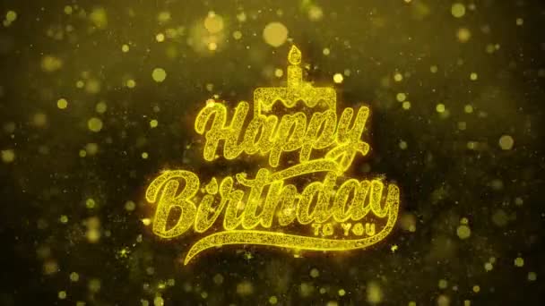 Boldog születésnapot-hoz ön kívánság Üdvözlet kártya, meghívó, ünneplés tűzijáték — Stock videók