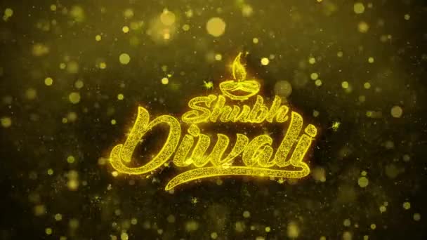 Shubh Diwali přání blahopřání, pozvánka, oslava palby — Stock video