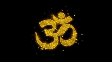 Om veya Aum Shiva Tipografi Altın Parçacıklar Ile Yazılmış KıvılcımHavai Fişek