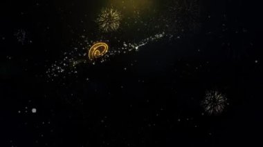 Seasons Selamlar Yazılı Altın Parçacıklar Patlayan Havai Fişek Ekran