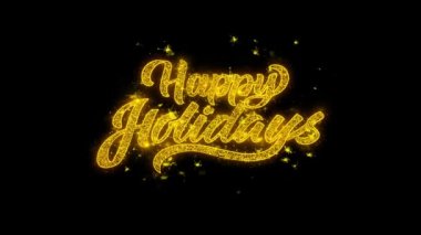 Mutlu Tatiller Tipografi Altın Parçacıklar Kıvılcımhavai fişek ile yazılmış