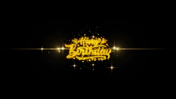 Boldog születésnapot Golden szöveg villogó részecskék arany tűzijáték Display