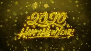 Mutlu Yıllar 2020 Dilekler Tebrik kartı, Davetiye, Kutlama Firework