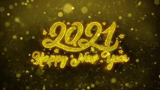 新年2021祝福贺卡，邀请，庆祝烟火 — 图库视频影像