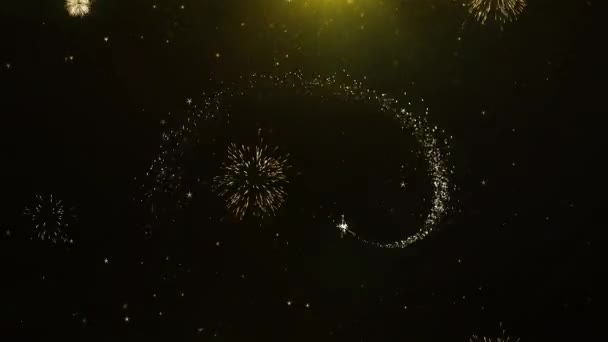 Mutlu Yıllar 2022 Dilekler Tebrik kartı, Davetiye, Kutlama Firework Looped — Stok video