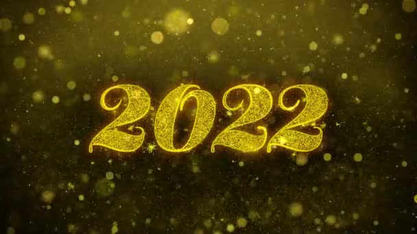 Gelukkig Nieuwjaar 2022 wensen wenskaart, uitnodiging, viering vuurwerk — Stockvideo