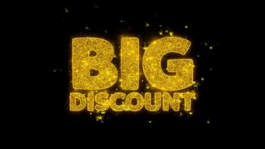 Büyük İndirim Tipografi Altın Parçacıklar Kıvılcım havai fişek ile yazılmış