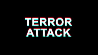 18. Terör Saldırısı Glitch Etkisi Metin Dijital Tv Distortion 4k Loop Animasyon