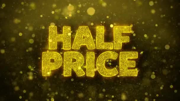 Half Price Wishes Felicitări card, Invitație, Artificii de sărbătoare — Videoclip de stoc