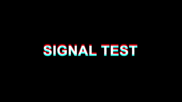 Signal Test Glitch Effect Text Digital TV Distortion 4K Loop Animation — Stock Video