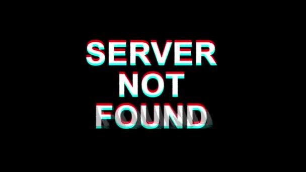 Сервер не знайдено Текст ефекту глюка Цифрове ТБ Викривлення 4K Loop Animation — стокове відео