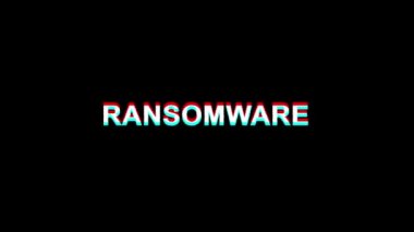 Ransomware Glitch Etkisi Metin Dijital Tv Distortion 4k Loop Animasyon