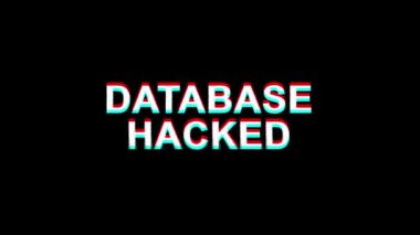 Veritabanı Hacked Glitch Etkisi Metin Dijital Tv Distortion 4k Loop Animasyon
