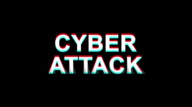 Siber Saldırı Glitch Etkisi Metin Dijital Tv Distortion 4k Loop Animasyon