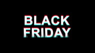 black friday Glitch Effect Text Dijital Tv Distortion 4k Loop Animasyon
