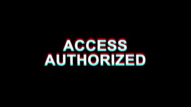 Erişim Yetkili Glitch Etkisi Metin Dijital Tv Distortion 4k Loop Animasyon