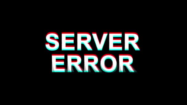 Error del servidor Efecto de fallo Texto Distorsión de TV digital Animación de bucle 4K — Vídeo de stock