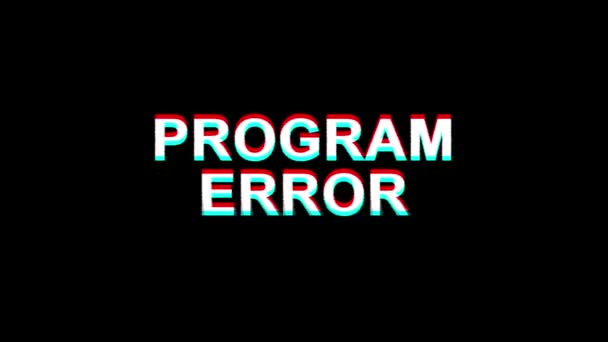 Programa Erro Glitch Efeito Texto Digital TV Distorção 4K Loop Animação — Vídeo de Stock