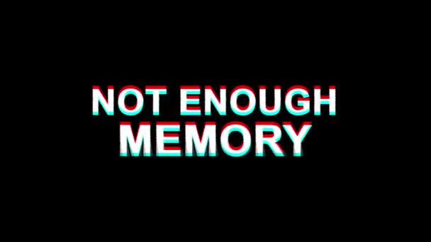 충분하지 않은 메모리 글리치 효과 텍스트 디지털 TV 왜곡 4K 루프 애니메이션 — 비디오