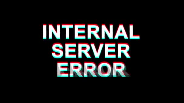 Interner server fehler glitch effekt text digital tv verzerrung 4k loop animation — Stockvideo