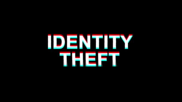Efeito de falha de roubo de identidade Texto Digital TV Distortion 4K Loop Animation — Vídeo de Stock