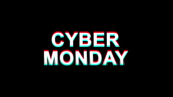 Cyber Monday Glitch Effekt Text Digital TV Verzerrung 4k Loop Animation — Stockvideo